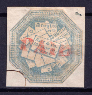 1844 Hale & Co., Boston, United States Locals & Carriers (Sc. #75L1, Genuine, Canceled)