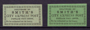 2c Smath's City Express Post, United States Locals & Carriers (Old Reprints and Forgeries)