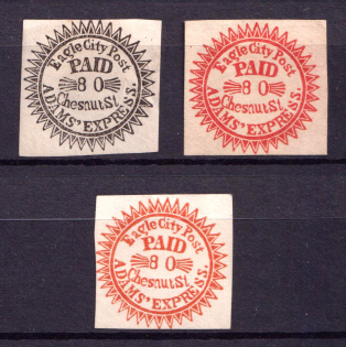 Eagle City Post Adam's Express, United States Locals & Carriers (Old Reprints and Forgeries)
