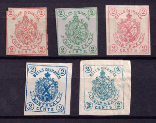 2c Bell's Dispatch, Montreal, United States Locals & Carriers (Old Reprints and Forgeries)
