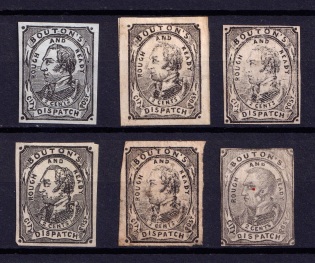 2c Bouton's City Dispatch Post, United States Locals & Carriers (Old Reprints and Forgeries)