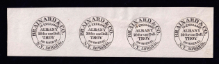 Brainard & Co. N. Y. 58 Wall St., United States Locals & Carriers, Strip (Old Reprints and Forgeries)