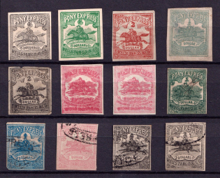 Pony Express, Wells Fargo & Co, United States Locals & Carriers (Old Reprints and Forgeries)