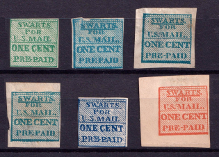 1c Swarts for U. S. Mail, United States Locals & Carriers (Old Reprints and Forgeries)