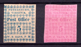 Petersburg, Virginia Post Office, United States Locals & Carriers (Old Reprints and Forgeries)