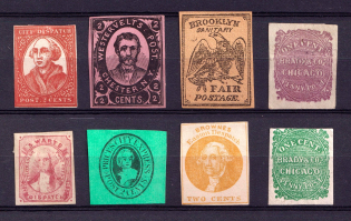 United States Locals & Carriers, Group of Stamps (Old Reprints and Forgeries)