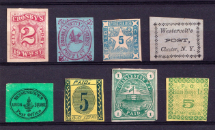 United States Locals & Carriers, Group of Stamps (Old Reprints and Forgeries)