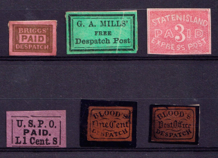 United States Locals & Carriers, Group of Stamps (Old Reprints and Forgeries)