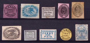 United States Locals & Carriers, Group of Stamps (Old Reprints and Forgeries)