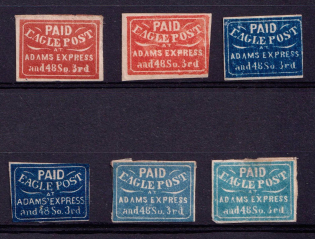 Eagle Post Adam's Express, United States Locals & Carriers (Old Reprints and Forgeries)