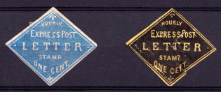 1c Hourly Express Post Letter, United States Locals & Carriers (Bogus Stamps)
