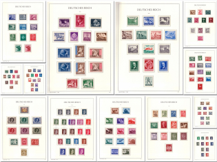 1940-45 Third Reich, Germany, Collection (13 Pages, Full Sets, CV $200)