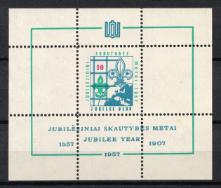 1957 Lithuania, Scouts Exile, Baltic DP Camp (Displaced Persons Camp), Souvenir Sheet (Perf)