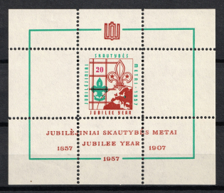 1957 Lithuania, Scouts Exile, Baltic DP Camp (Displaced Persons Camp), Souvenir Sheet (Perf)