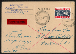 1948 Ausburg Hochfeld, Baltic DP Camp (Displaced Persons Camp), Postcard