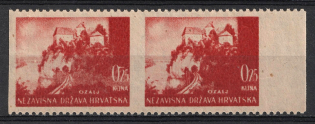 1/4k Croatia ND, Pair (MISSED Perforation, Print Error)