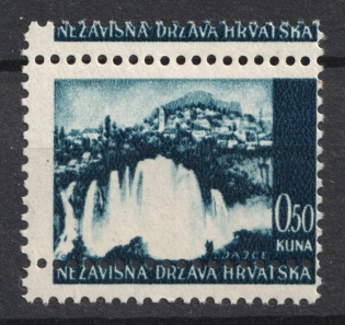 1/2k Croatia ND (DOUBLE Perforation, Print Error, MNH)