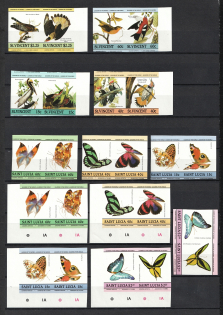 St. Vincent, British Commonwealth, Pairs (IMPERFORATED, MNH)