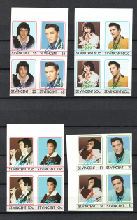St. Vincent, British Commonwealth, Blocks of Four (IMPERFORATED, MNH)