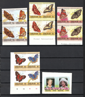 St. Vincent and Grenadines, British Commonwealth, Pairs (IMPERFORATED, MNH)