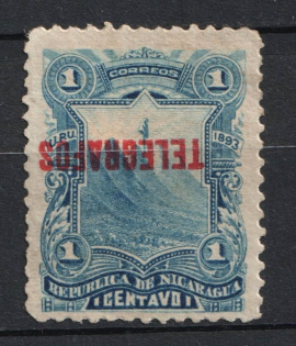 1c Nicaragua (INVERTEDD Overprint, Print Error)