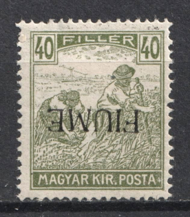 40f Italian Regency of Carnaro (INVERTED Overprint, Print Error)