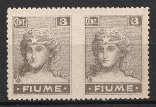 3c Italian Regency of Carnaro, Pair (MISSED Perforation, Print Error)
