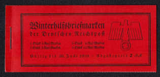 1937 Booklet with stamps of Third Reich, Germany in Excellent Condition (Mi. 44, 5 x Mi. 653, 5 x Mi. 654, 5 x Mi. 656, 4 x Mi. 651, CV $200)