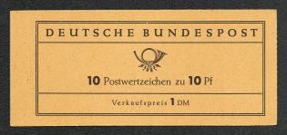 1960 Booklet with stamps of German Federal Republic, Germany in Excellent Condition (Mi. 6 e, 10 x Mi. 183, Control Number '2732', CV $50)
