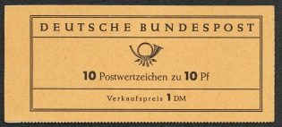 1960 Booklet with stamps of German Federal Republic, Germany in Excellent Condition (Mi. 6 d, 10 x Mi. 183, CV $20)