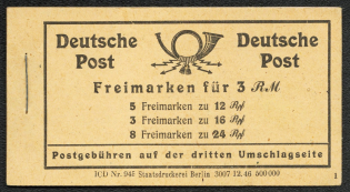 1946 Booklet with stamps of Allied Zone of Occupation, Germany in Excellent Condition (Mi. 50, 5 x Mi. 920, 3 x Mi. 923, 8 x Mi. 925, CV $60)