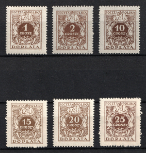 1924-26 Poland (Type II, Mi. 65 II, 66 II, 69 II - 72 II, Full Set, CV $60)