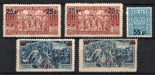 1934 Poland (Variety of Colour Overprint Type I, Mi. 291 I B, 292, 293 I, 293 II, Full Set, Signed, CV $130)