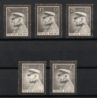 1935 Poland (Mi. 294 - 298, Full Set, CV $40)