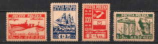 1945 Poland (Mi. 399 - 402, Full Set, CV $30)