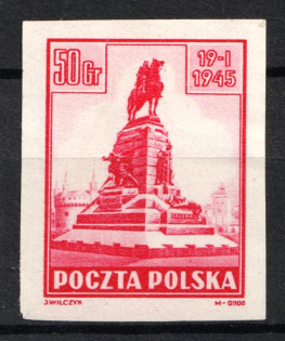 1945 50gr Poland (Proof, Imperforated, MNH)