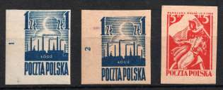 1945 Poland (Imperforated, Control Number, Mi. 391 U - 392 U, Full Set, CV $90)