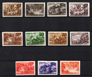 1947 The Reconstruction, Soviet Union USSR (Imperforated, Full Set, MNH)