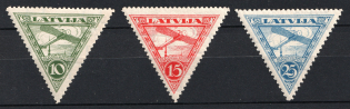 1931 Latvia, Airmail (Mi. 177 A - 179 A, Full Set, CV $30)