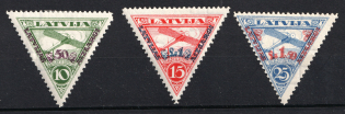 1931 Latvia, Airmail (Perforated, Mi. 190 A - 192 A, Full Set, Signed, CV $70)