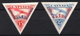 1931 Latvia, Airmail (Imperforated, Mi. 191 B - 192 B, Signed, CV $40)
