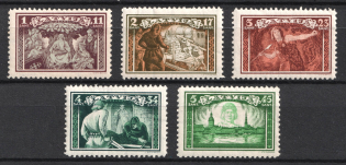 1932 Latvia (Perforated, Mi. 193 A - 197 A, Full Set, CV $30, MNH)