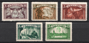 1932 Latvia (Perforated, Mi. 193 A - 197 A, Full Set, CV $30)