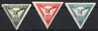1932 Latvia, Airmail (Perforated, Mi. 203 A - 205 A, Full Set, CV $80, MNH)