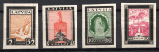 1933 Latvia, Airmail (Imperforated, Mi. 215 B - 218 B, Full Set, CV $90, MNH)