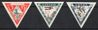 1933 Latvia, Airmail (Imperforated, Mi. 225 B - 227 B, Full Set, CV $170, MNH)