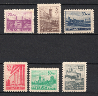 1941 Estonia, German Occupation, Germany (Mi. 4 - 9, Full Set, MNH)