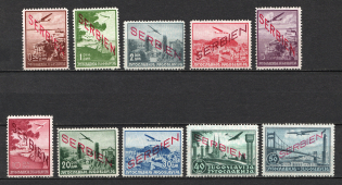 1941 Serbia, German Occupation, Germany, Airmail (Mi. 16 - 25, Full Set, CV $260)