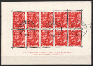 1942 Netherlands Legion, Germany, Souvenir Sheet (Canceled, CV $120)