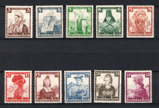 1935 Third Reich, Germany (Mi. 588 - 597, Full Set, CV $260, MNH)